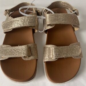 Andiamo Comfy Strap Summer Sandals, Gold, 6/12 M,‎ NWOT